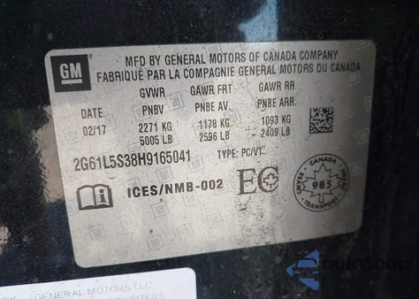 2017 Cadillac Xts Standard z USA, uszkodzony, nr VIN 2G61L5S38H9165041